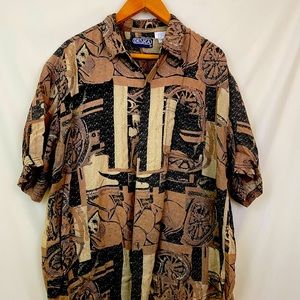 Extra large vintage rayon button down